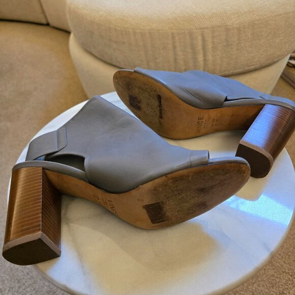 VINCE Faye Leather Booties – Gray, Peep Toe, Made in Italy – Size 10M (EUR 40) - Picture 8 of 13